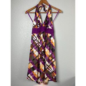 Anthropologie Moulinette Souers Women's Size 2 Multicolor Slip Dress Etty Halter